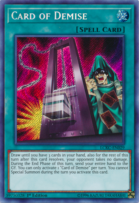 Card of Demise [LCKC-EN029] Secret Rare Supply